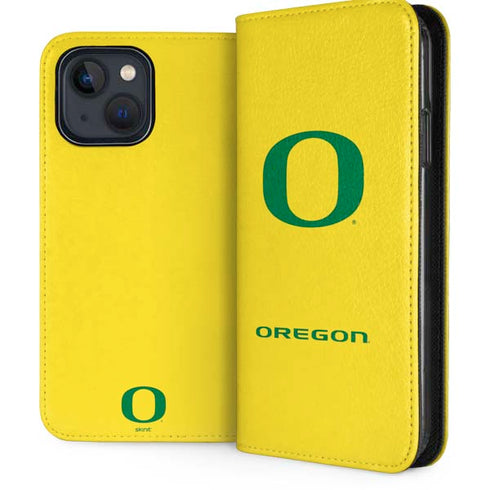 University of Oregon Mesh Yellow iPhone 15 Plus Folio Case