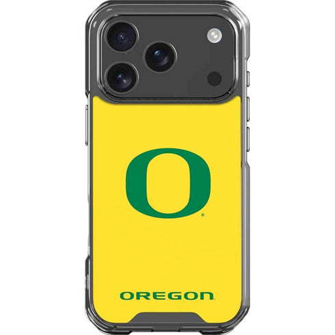 University of Oregon Mesh Yellow iPhone 18 Pro Clear Case