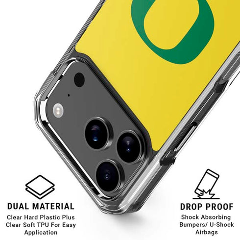 University of Oregon Mesh Yellow iPhone 18 Pro Clear Case