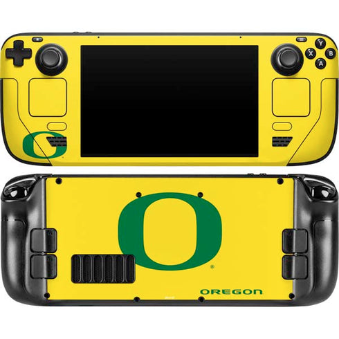 University of Oregon Mesh Yellow Steam Deck Handheld Gaming Computer OLED Skin