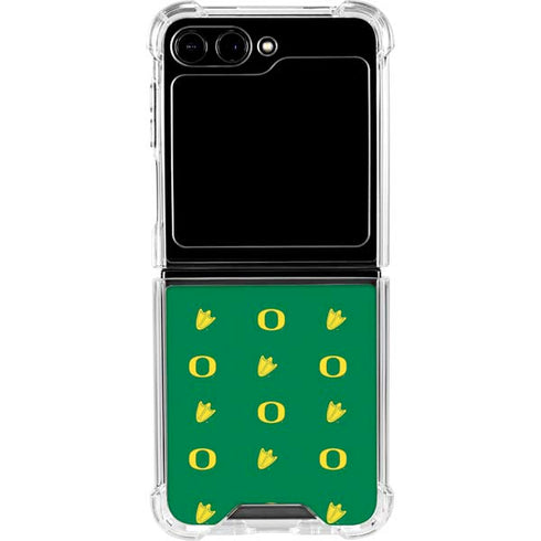 University of Oregon Pattern Galaxy Z Flip6 Clear Case