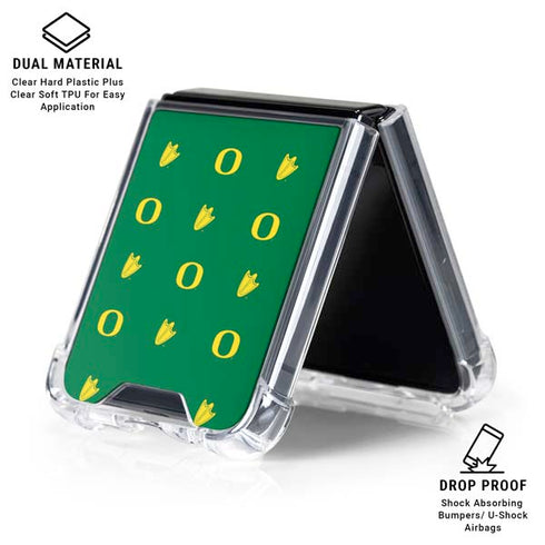 University of Oregon Pattern Galaxy Z Flip6 Clear Case