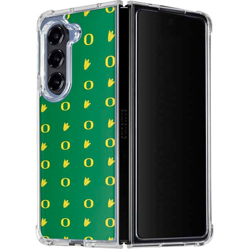University of Oregon Pattern Galaxy Z Fold5 5G Clear Case
