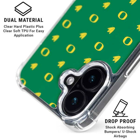 University of Oregon Pattern iPhone 16 Plus Clear Case