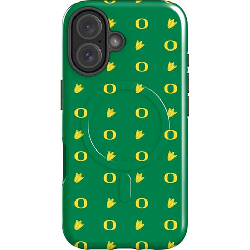 University of Oregon Pattern iPhone 16 Plus Magsafe Impact Case