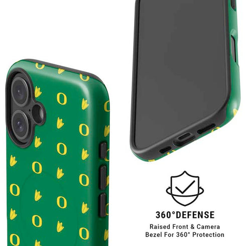 University of Oregon Pattern iPhone 16 Plus Magsafe Impact Case