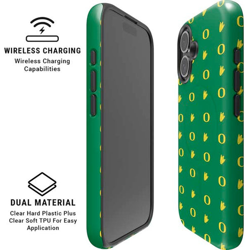 University of Oregon Pattern iPhone 16 Plus Magsafe Impact Case