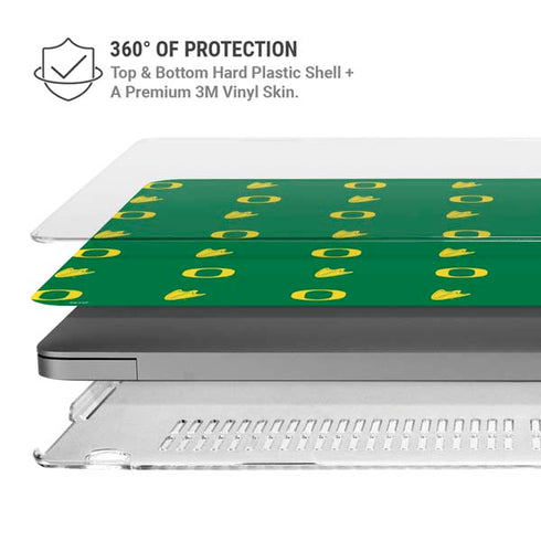 University of Oregon Pattern MacBook Pro 14in (2021-24) Case plus Skin