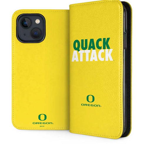 University of Oregon Quack Attack iPhone 15 Plus Folio Case