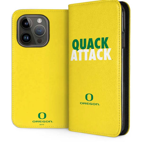 University of Oregon Quack Attack iPhone 15 Pro Folio Case