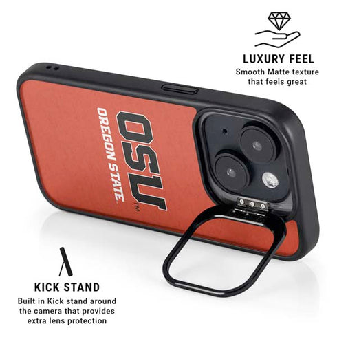 Oregon State University Orange iPhone 14 Plus Kickstand Case