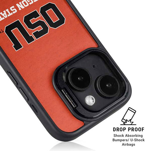 Oregon State University Orange iPhone 14 Plus Kickstand Case