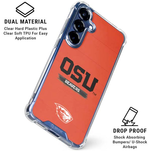 Oregon State University Texture Galaxy S25 FE Clear Case
