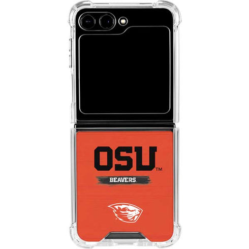 Oregon State University Texture Galaxy Z Flip6 Clear Case