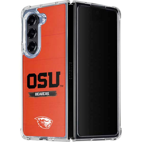 Oregon State University Texture Galaxy Z Fold5 5G Clear Case