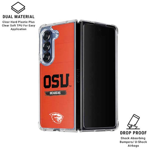 Oregon State University Texture Galaxy Z Fold6 Clear Case