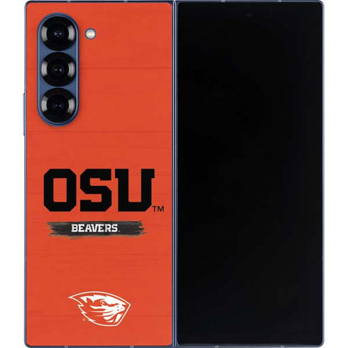 Oregon State University Texture Galaxy Z Fold6 Skin