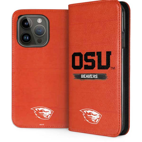 Oregon State University Texture iPhone 15 Pro Folio Case