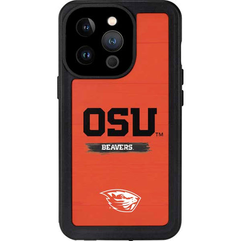 Oregon State University Texture iPhone 15 Pro Waterproof Case