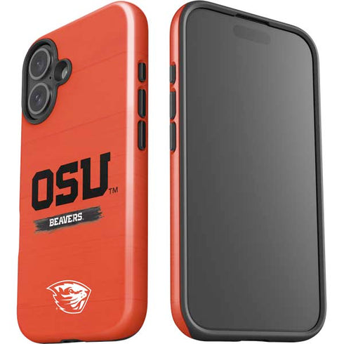 Oregon State University Texture iPhone 16 Plus Impact Case