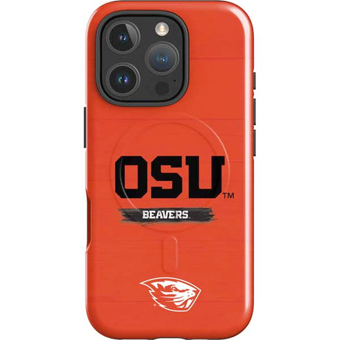 Oregon State University Texture iPhone 16 Pro Max Magsafe Impact Case