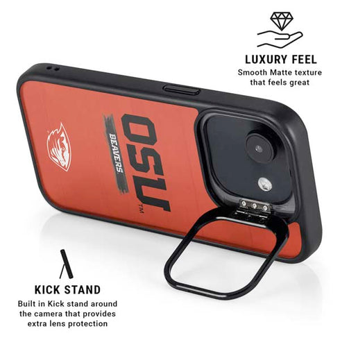 Oregon State University Texture iPhone 16e Kickstand Case