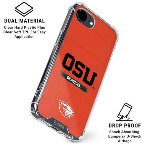 Oregon State University Texture iPhone 16e Clear Case