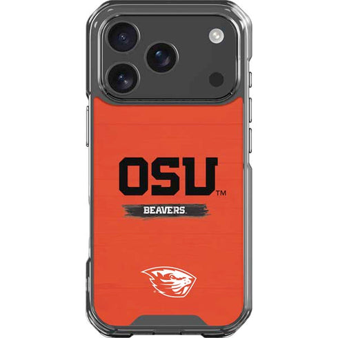 Oregon State University Texture iPhone 17 Pro Clear Case