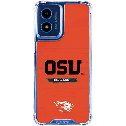 Oregon State University Texture Moto G 5G (2024) Clear Case