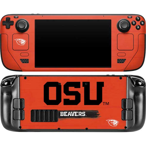 Oregon State University Texture Steam Deck Handheld Gaming Computer OLED Skin