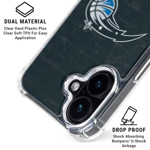 NBA Orlando Magic Black Secondary Logo iPhone 16 Plus Clear Case