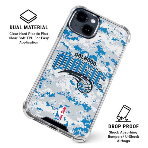 NBA Orlando Magic Digi Camo iPhone 15 Clear Case