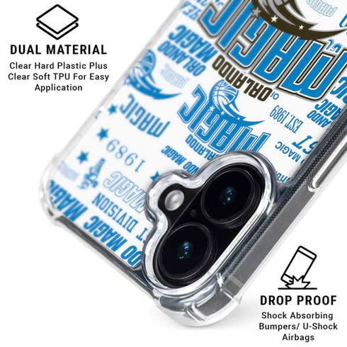 NBA Orlando Magic Historic Blast iPhone 16 Plus Clear Case