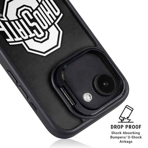 Ohio State University OSU Black iPhone 16e Kickstand Case