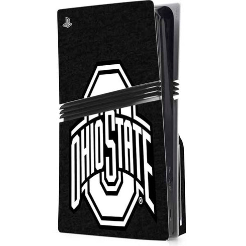 Ohio State University OSU Black PS5 Pro Disk Console Skin