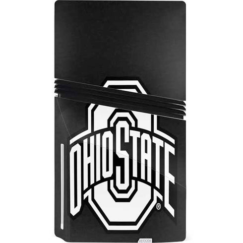 Ohio State University OSU Black PS5 Pro Disk Console Skin