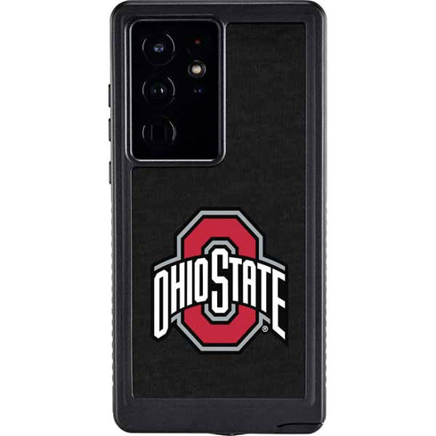 Ohio State University OSU Buckeyes Black Galaxy S24 Ultra Waterproof Case