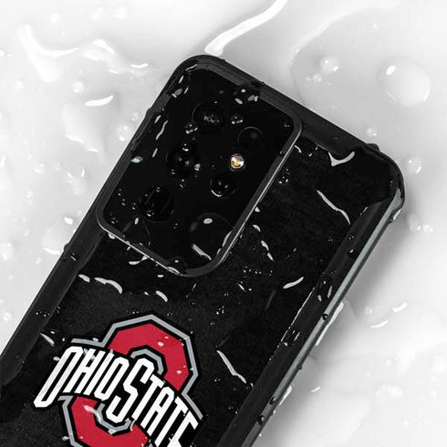 Ohio State University OSU Buckeyes Black Galaxy S24 Ultra Waterproof Case