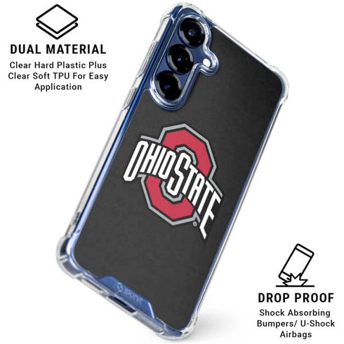 Ohio State University OSU Buckeyes Black Galaxy S25 FE Clear Case