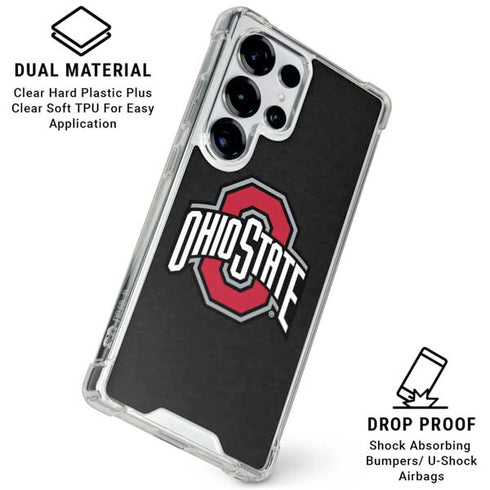 Ohio State University OSU Buckeyes Black Galaxy S26 Ultra Clear Case