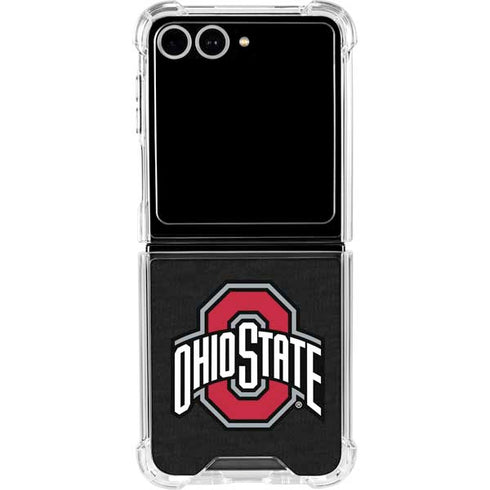 Ohio State University OSU Buckeyes Black Galaxy Z Flip7 Clear Case