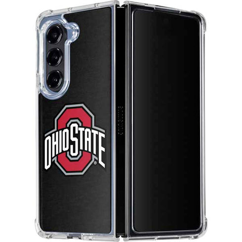 Ohio State University OSU Buckeyes Black Galaxy Z Fold5 5G Clear Case