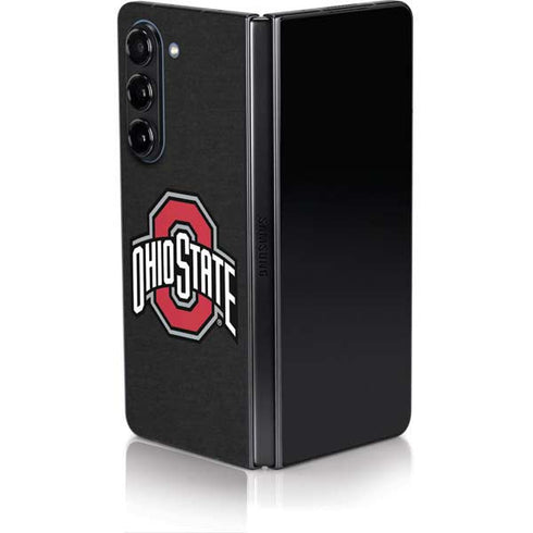 Ohio State University OSU Buckeyes Black Galaxy Z Fold5 5G Skin