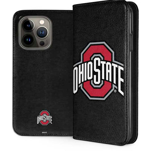 Ohio State University OSU Buckeyes Black iPhone 13 Pro Folio Case