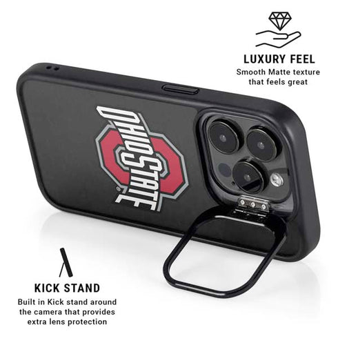 Ohio State University OSU Buckeyes Black iPhone 13 Pro Kickstand Case
