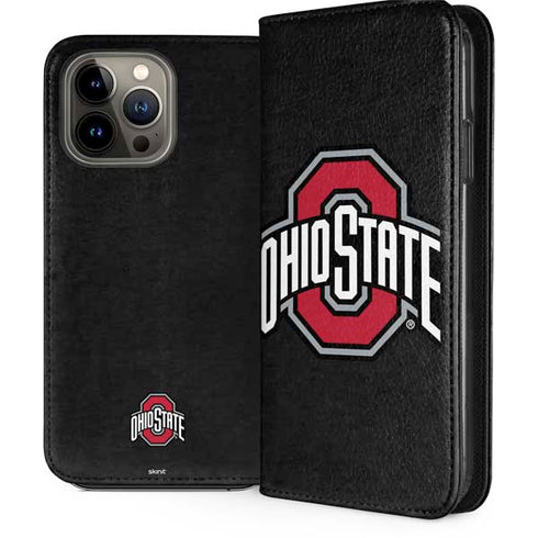 Ohio State University OSU Buckeyes Black iPhone 14 Pro Max Folio Case