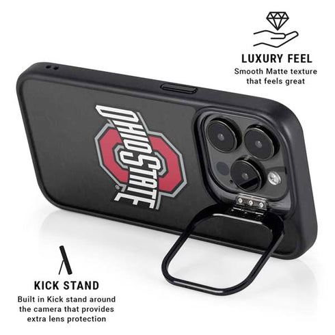 Ohio State University OSU Buckeyes Black iPhone 14 Pro Max Kickstand Case
