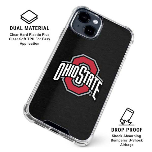 Ohio State University OSU Buckeyes Black iPhone 15 Clear Case