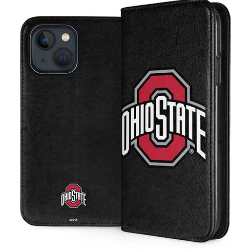 Ohio State University OSU Buckeyes Black iPhone 15 Plus Folio Case