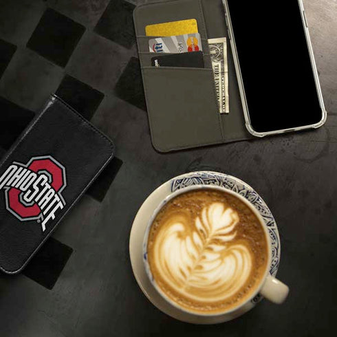 Ohio State University OSU Buckeyes Black iPhone 15 Plus Folio Case